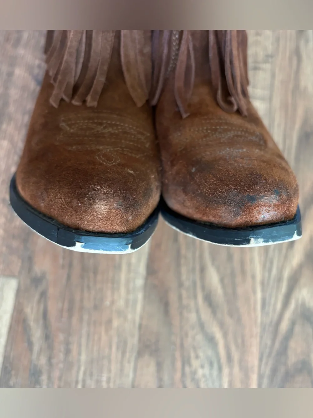 SHYANNE GIRLS' DOUBLE-FRINGE WESTERN BOOTS - SNIP TOES Size: 2
